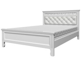 ГРАЦИЯ Кровать из массива 1600 (Белый античный/белая экокожа) | подробнее ГРАЦИЯ Кровать из массива 1600 (Белый античный/белая экокожа) | фото