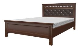 ГРАЦИЯ Кровать из массива 1600 (Орех/коричневая экокожа) | подробнее ГРАЦИЯ Кровать из массива 1600 (Орех/коричневая экокожа) | фото