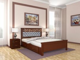 ГРАЦИЯ Кровать из массива 1600 (Орех/орех) с 2-мя ящиками | подробнее ГРАЦИЯ Кровать из массива 1600 (Орех/орех) с 2-мя ящиками | фото